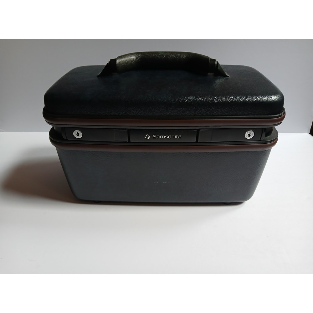 Vtg Samsonite Black Hard Shell Luggage Train Beauty C… - Gem